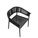 Angled Overhead View Of The Afton Outdoor Dining Chair With Black Cord And Black Frame