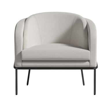 Front Facing View of The Angelo Lounge Chair in Alesund Fabric and Black Base