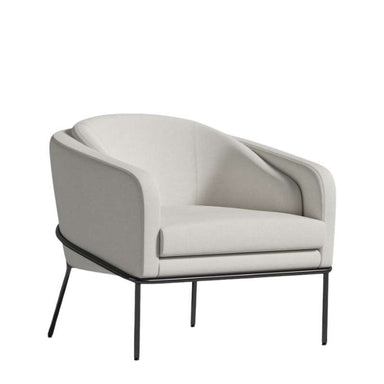 Angled Side View of The Angelo Lounge Chair in Alesund Fabric and Black Base