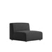 Angled Side View of The Arya Armless Modular Sectional Piece With Caviar Fabric