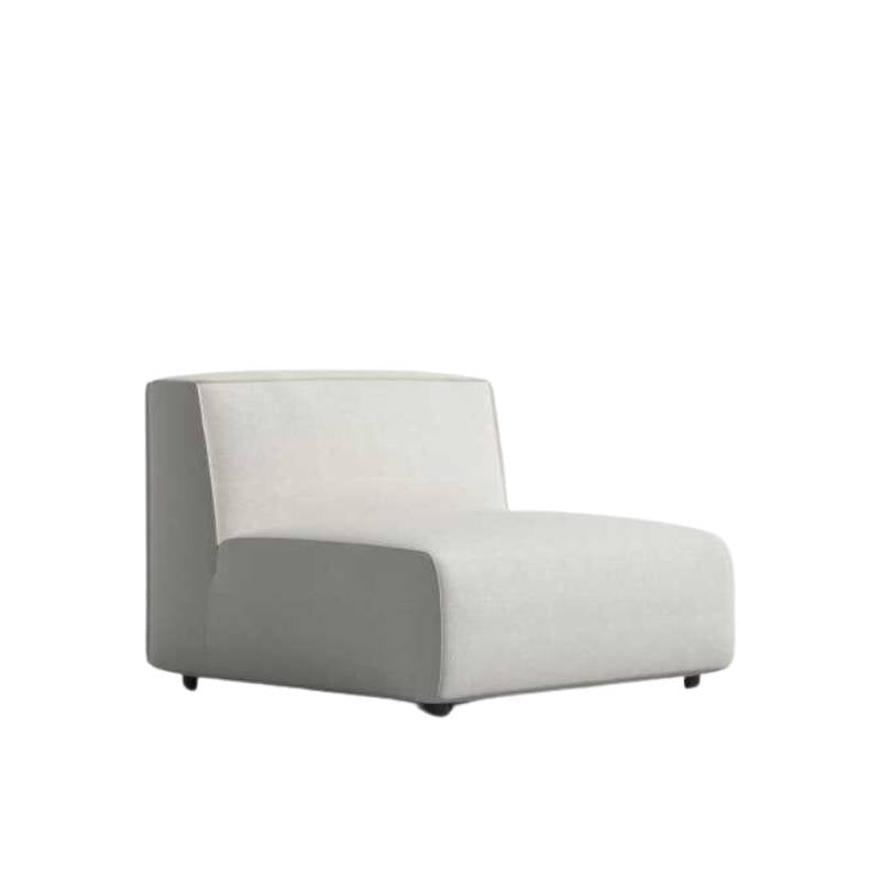 Angled Side View of The Arya Armless Modular Sectional Piece With Fin Fabric