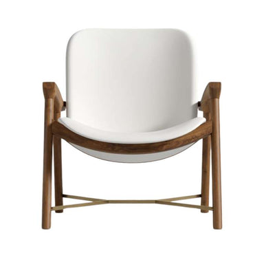 Front Facing View of The Aubrey Lounge Chair in Trento Eggshell Fabric