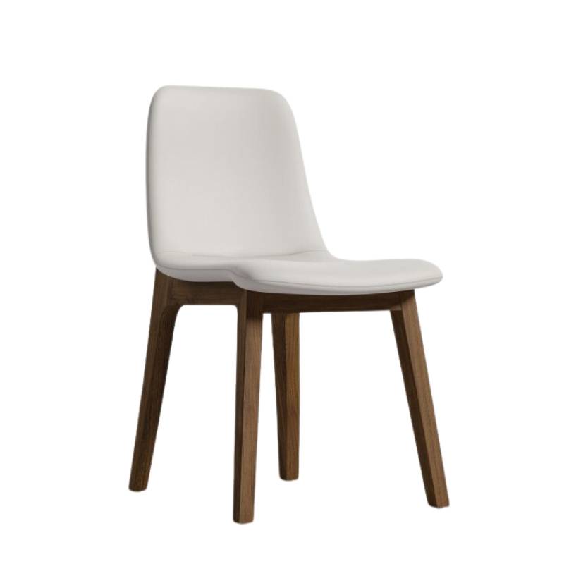 Angled Side View of The Aubrey Side Chair in Alesund Fabric and Walnut Wood Finish