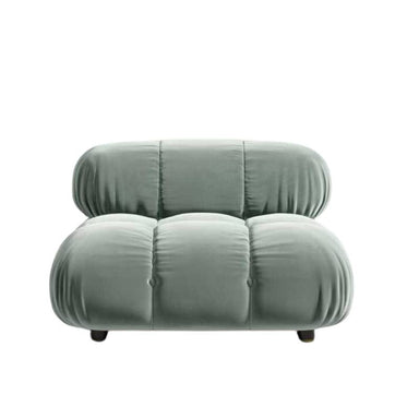 Front Facing View of The Belia Armless Modular Sectional Piece With Moonstone Fabric