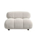 Front Facing View of The Belia Armless Modular Sectional Piece With Pearl Fabric