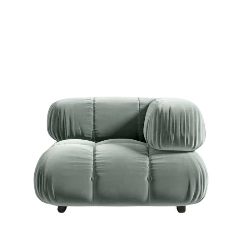 Front Facing View of The Belia Corner Modular Sectional Piece in Moonstone Fabric