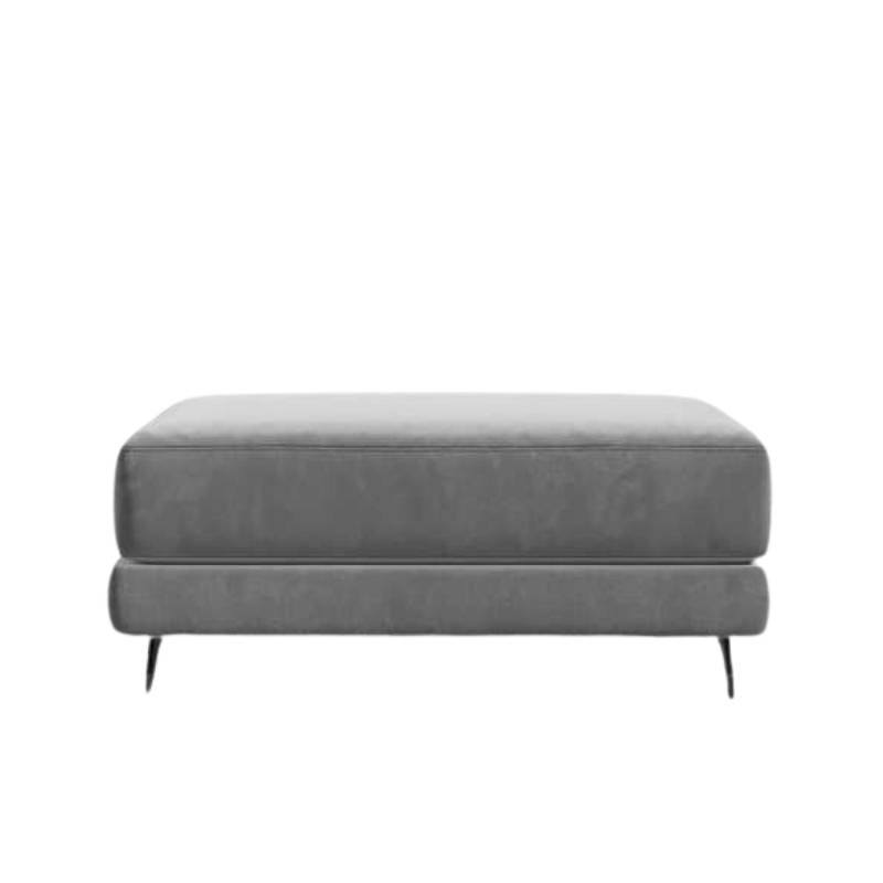 Front Facing View of The Berlin Ottoman in Glacier Grey Fabric