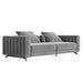 Angled View of The Berlin Sofa in Glacier Grey Color and Fabric