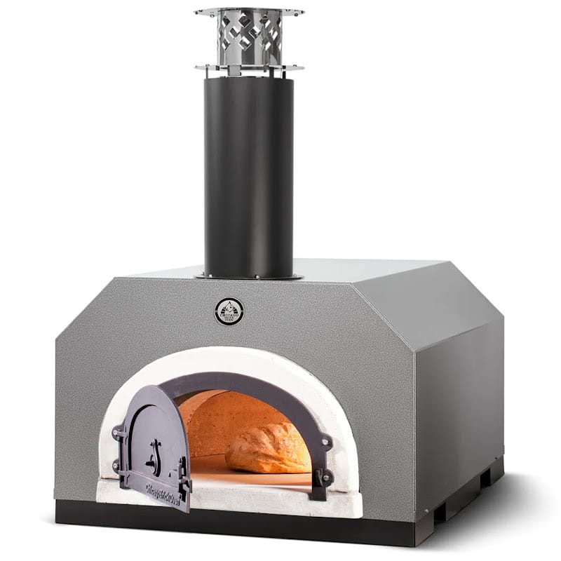 Chicago Brick Oven CBO 750 Countertop Pizza Oven in Silver Vein Color With Door Open