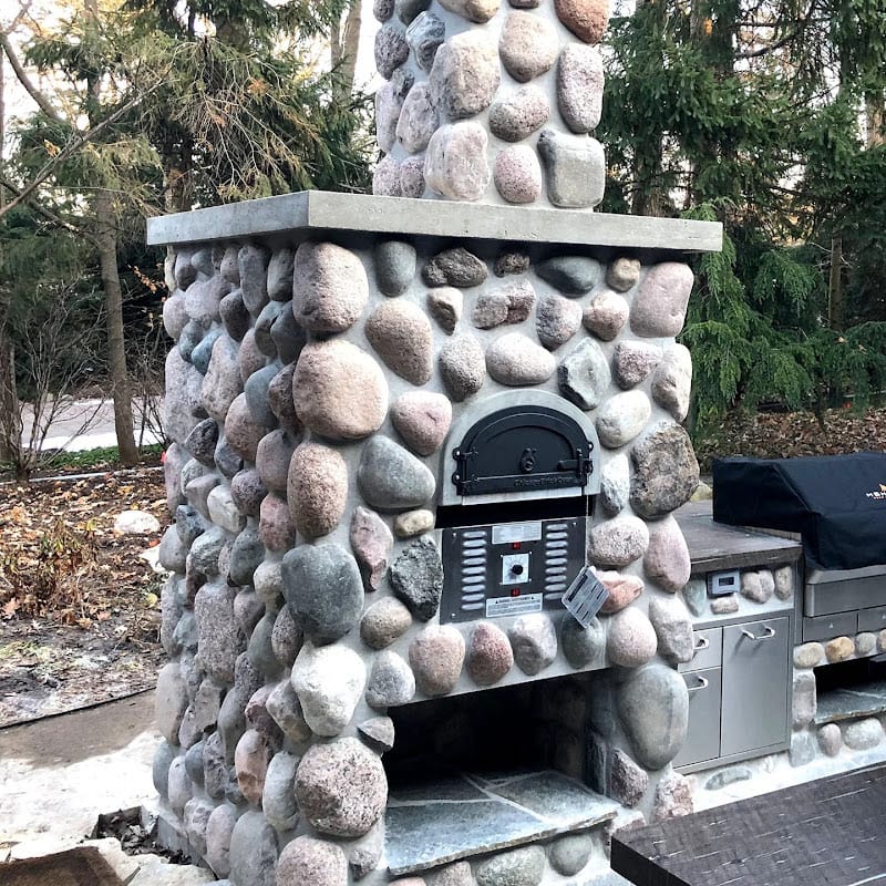 Chicago Brick Oven CBO-750 Hybrid DIY Oven Installed In Stone