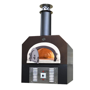 Chicago Brick Oven CBO-750 Hybrid Propane Gas Pizza Oven Duel Fuel Gas And Wood Copper Vein Color With Open Door