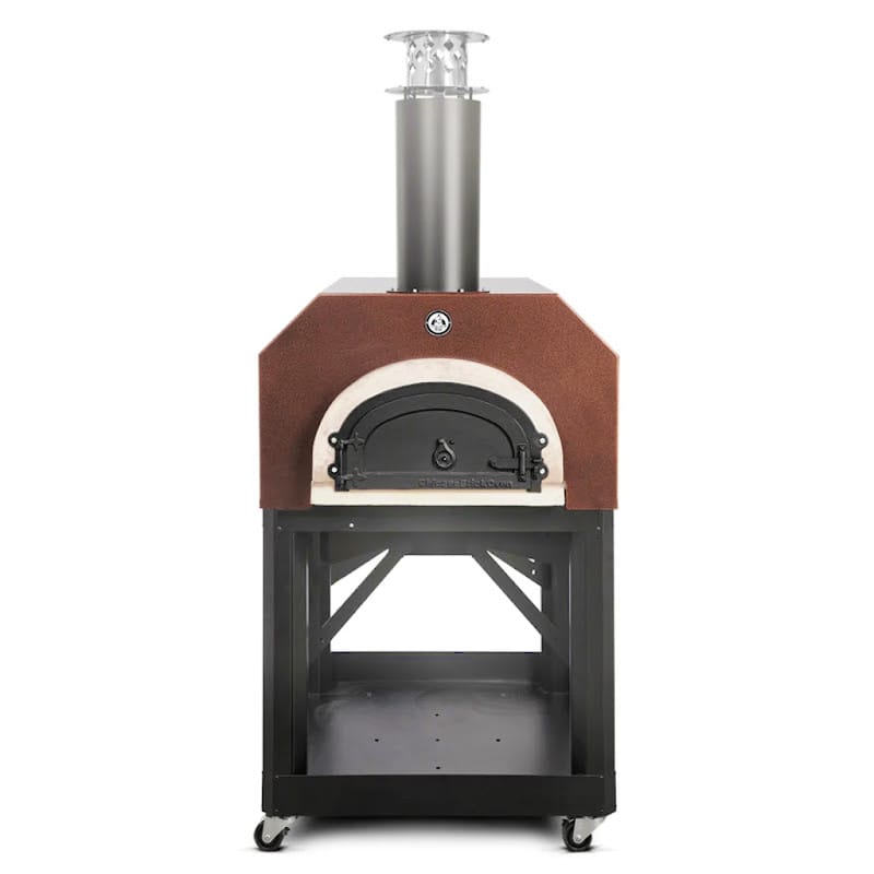 Chicago Brick Oven CBO-750 Mobile Wood Fired Pizza Oven Front View In Copper With Closed Door