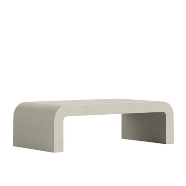 Angled Side View of The Cascadia Coffee Table With Alabaster Concrete Surface