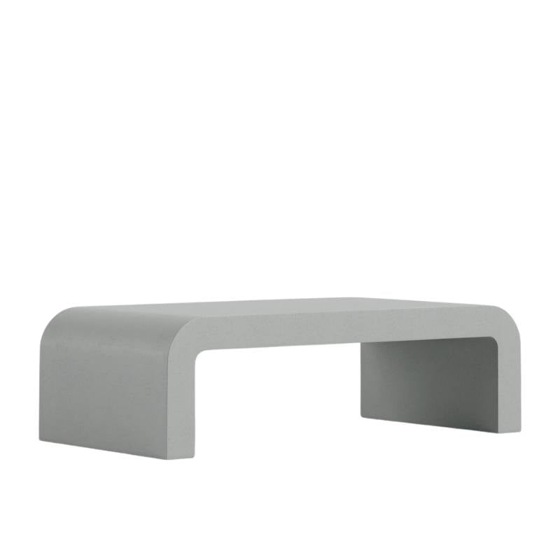 Angled Side View of The Cascadia Coffee Table With Slate Concrete Surface