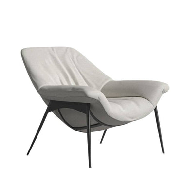 Angled Side View of The Davos Lounge Chair in Alesund Fabric