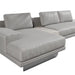 Angle View of the Dresden Outdoor Left Oriented Sectional Sofa In Encino Color With White Terrazzo Table