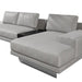 Angle View of the Dresden Outdoor Right Oriented Sectional Sofa In Encino Color With Black Pietra Ceramic Table