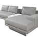 Angle View of the Dresden Outdoor Right Oriented Sectional Sofa In Encino Color With White Calacatta Ceramic Table