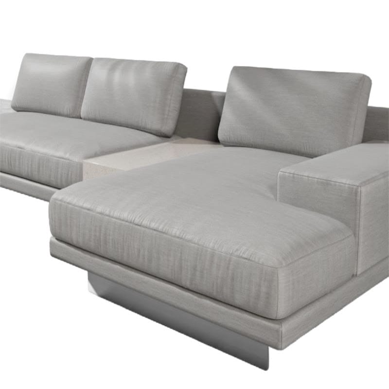 Angle View of the Dresden Outdoor Right Oriented Sectional Sofa In Encino Color With White Terrazzo Table