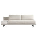 Front View of the Dresden Outdoor Armless Sofa with Side Table in Palisades Color