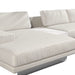 Angle View of the Dresden Outdoor Left Oriented Sectional Sofa In Palisades Color With White Calacatta Ceramic Table