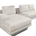 Angle View of the Dresden Outdoor Left Oriented Sectional Sofa In Palisades Color With White Terrazzo Table