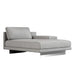 Angled View of The Dresden Outdoor Right Chaise With Armrest In Encino Color