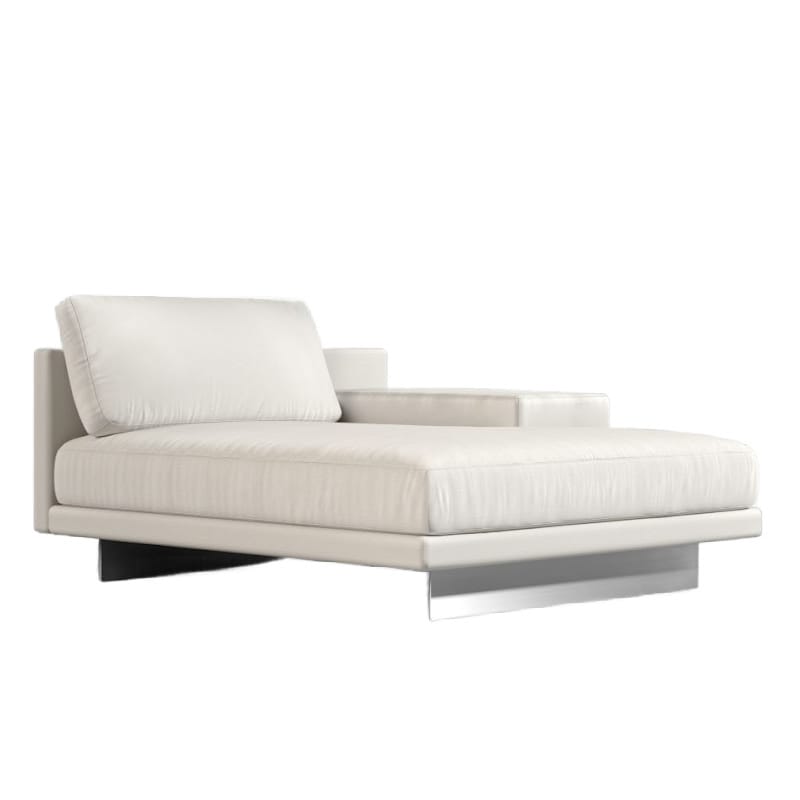 Angled View of The Dresden Outdoor Right Chaise With Armrest In Palisades Color