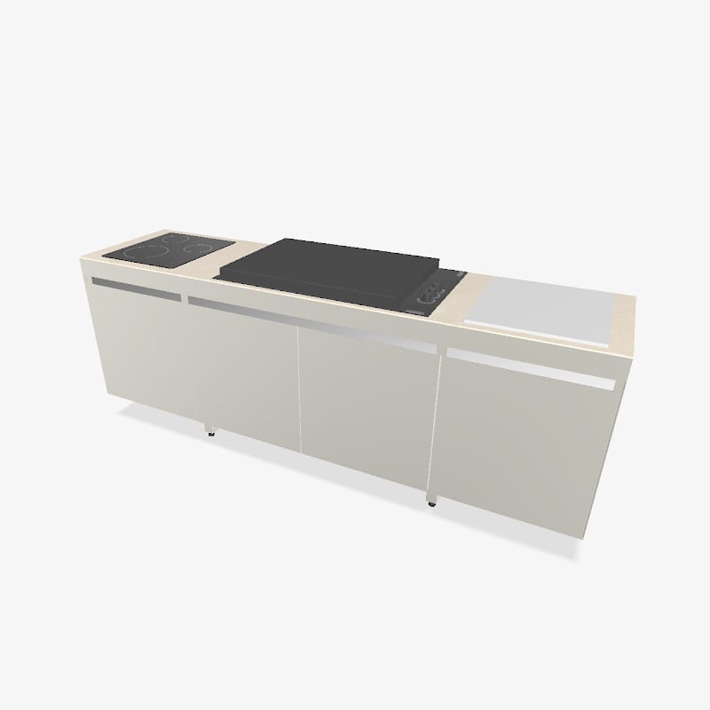 Fogher Agher Material Silk Outdoor Kitchen With Recessed Barbecue