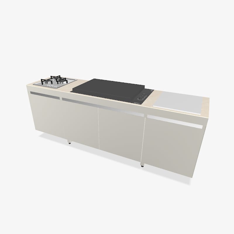 Fogher Agher Material Silk Outdoor Kitchen With Recessed Barbecue