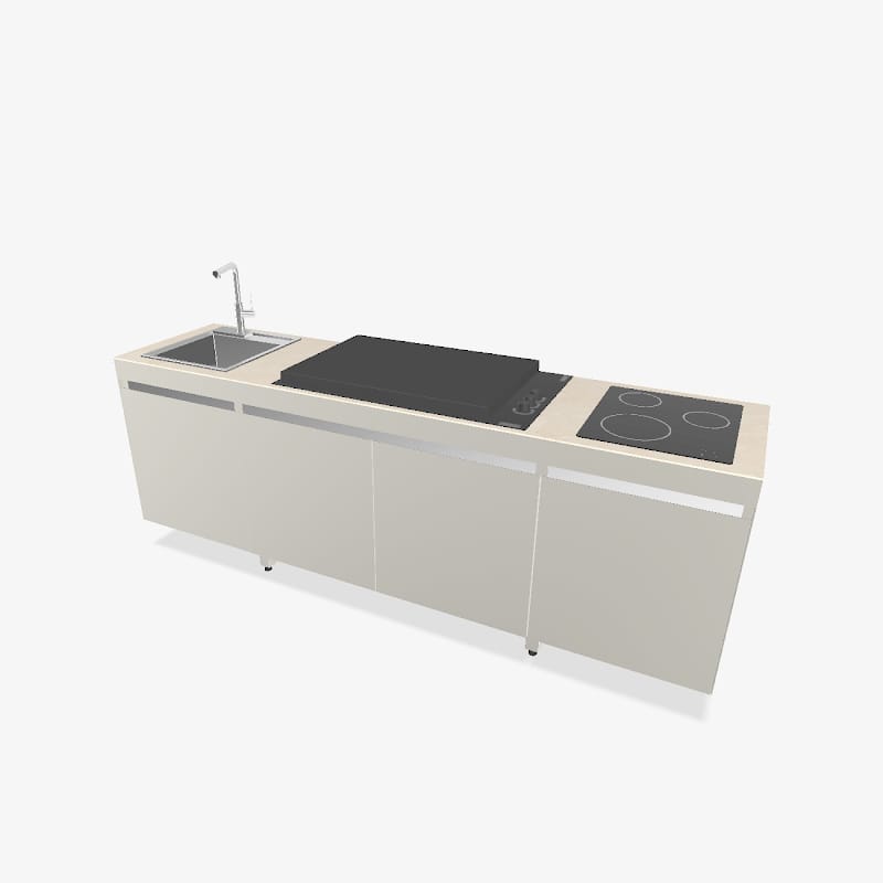 Fogher Agher Material Silk Outdoor Kitchen With Recessed Barbecue