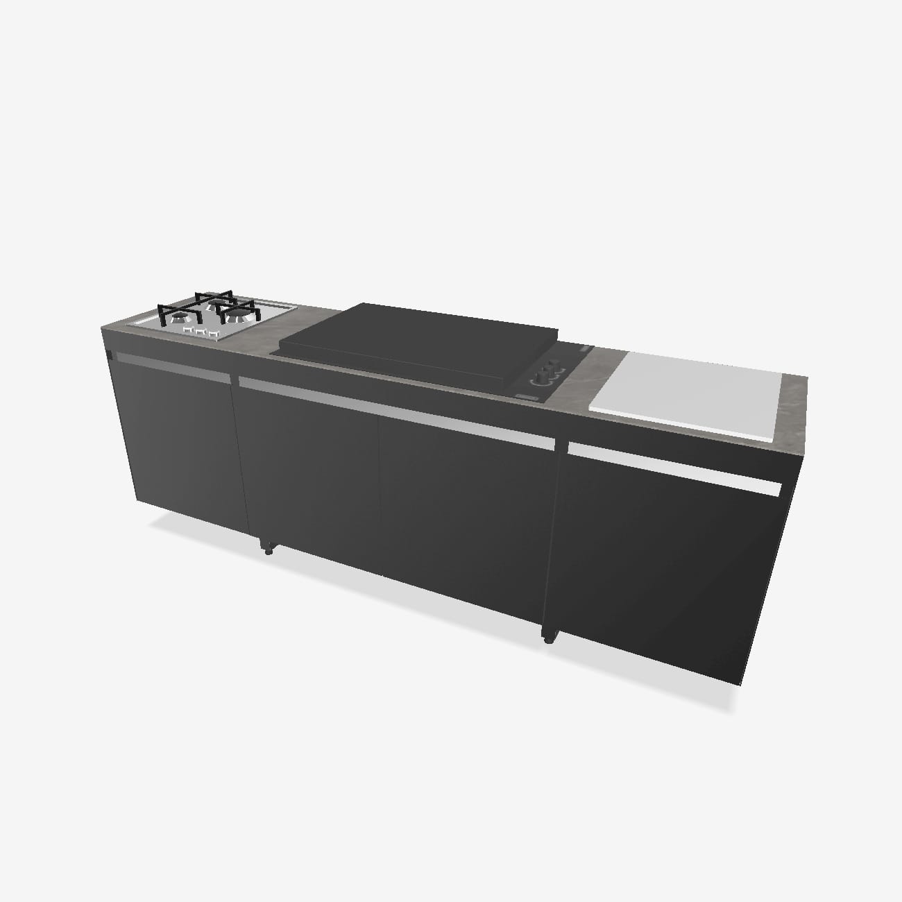 Fogher Agher Obsidian Outdoor Kitchen With Recessed Barbecue