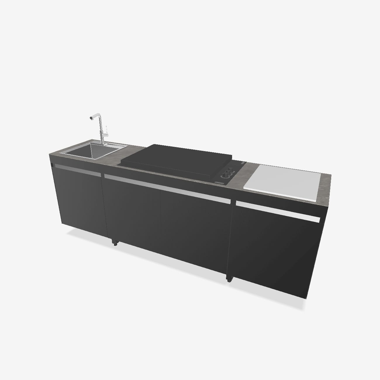 Fogher Agher Obsidian Outdoor Kitchen With Recessed Barbecue