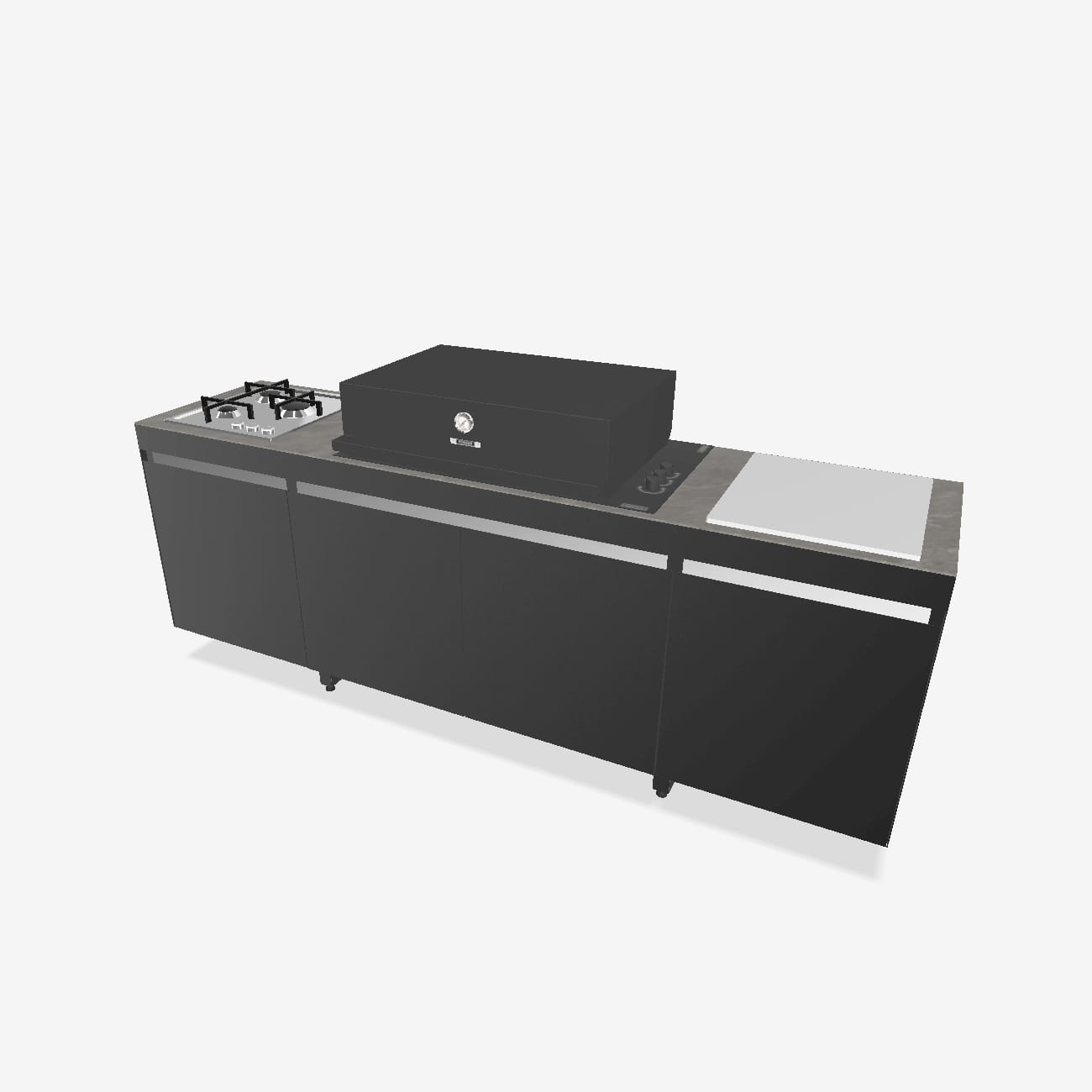 Fogher Agher Obsidian Outdoor Kitchen With Recessed Barbecue