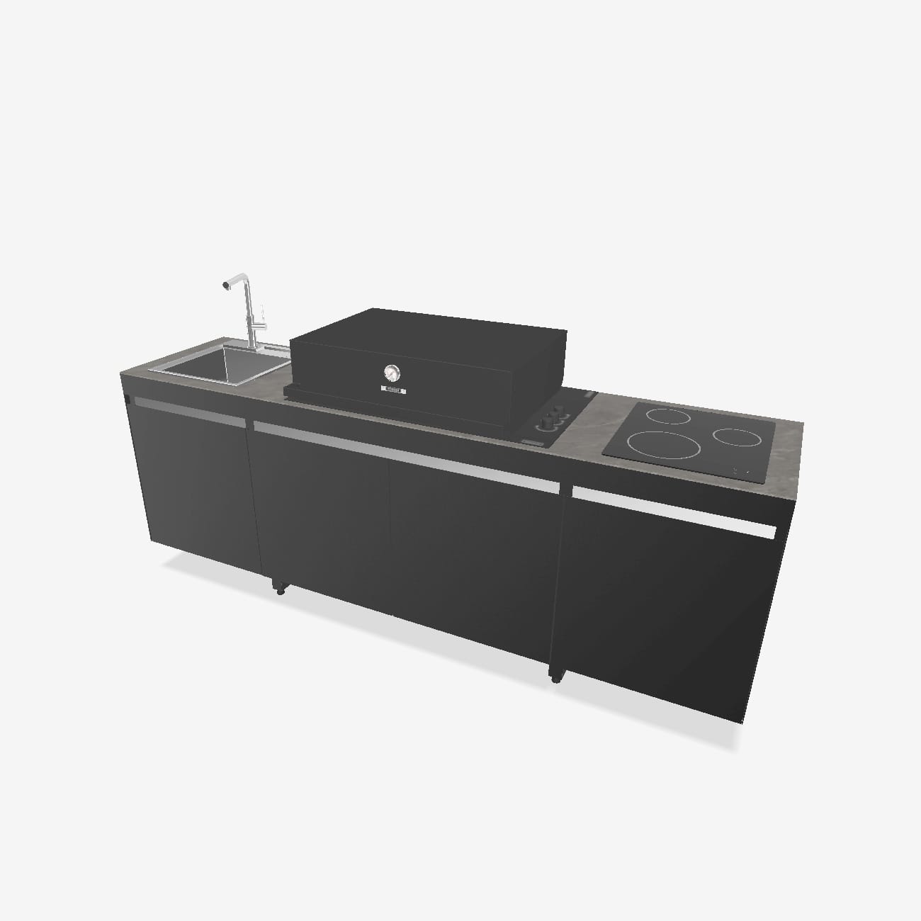 Fogher Agher Obsidian Outdoor Kitchen With Recessed Barbecue