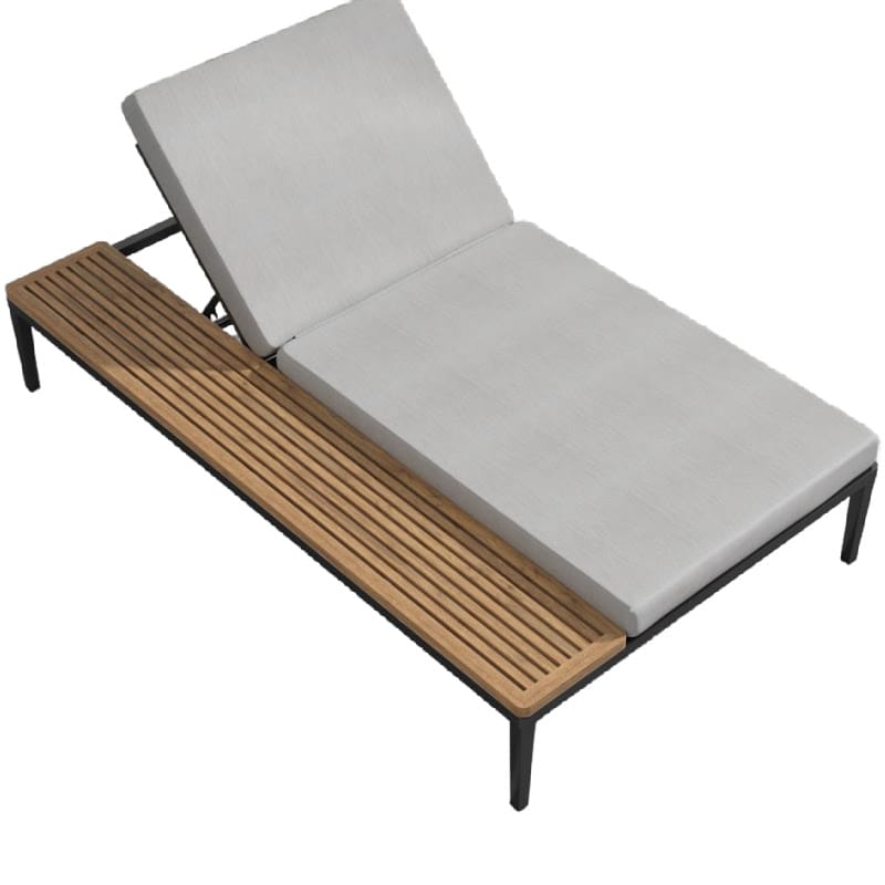 Angled Top View of The Francis Outdoor Lounger In Encino Color With Black Base