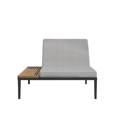 Front View of The Francis Outdoor Lounger In Encino Color With Black Base