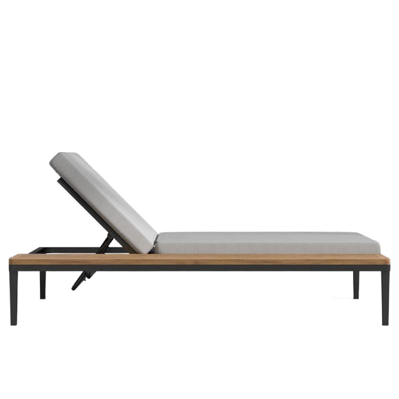 Side View of The Francis Outdoor Lounger In Encino Color With Black Base