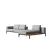 Right Anglede View of The Francis Outdoor Modular Right Sectional Sofa In Encino Color With Black Base