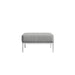 Side View Of The Francis Outdoor Ottoman In Encino Color With White Base