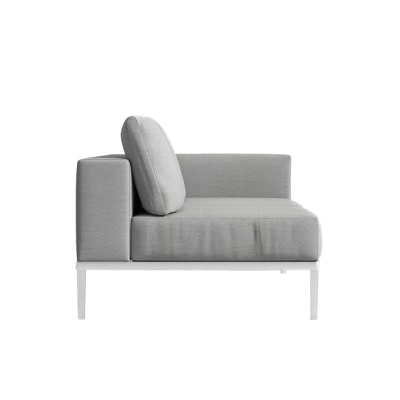 Side View of The Francis Outdoor Right Arm 2 Seater In Encino Color With White Base