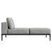 Side View of the Francis Outdoor Right Chaise In Encino Color With Black Base