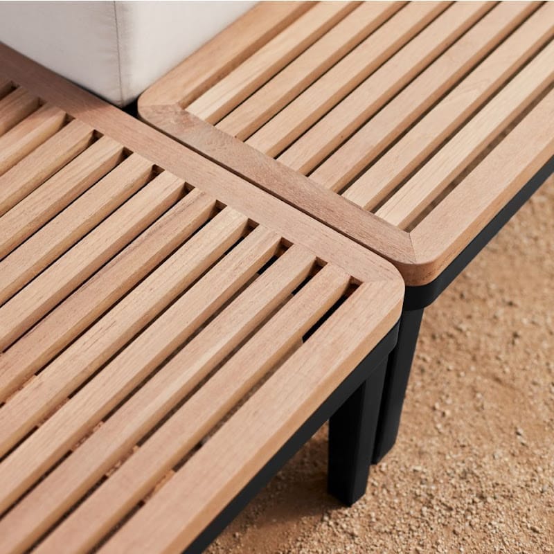 Close Up View of The Francis Outdoor Right Chaise Next to a Francis End Table