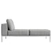 Side View of the Francis Outdoor Right Chaise In Encino Color With White Base