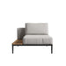 Front View of the Francis Outdoor Left Chaise In Palisades Color With Black Base