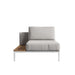 Front View of the Francis Outdoor Left Chaise In Palisades Color With White Base