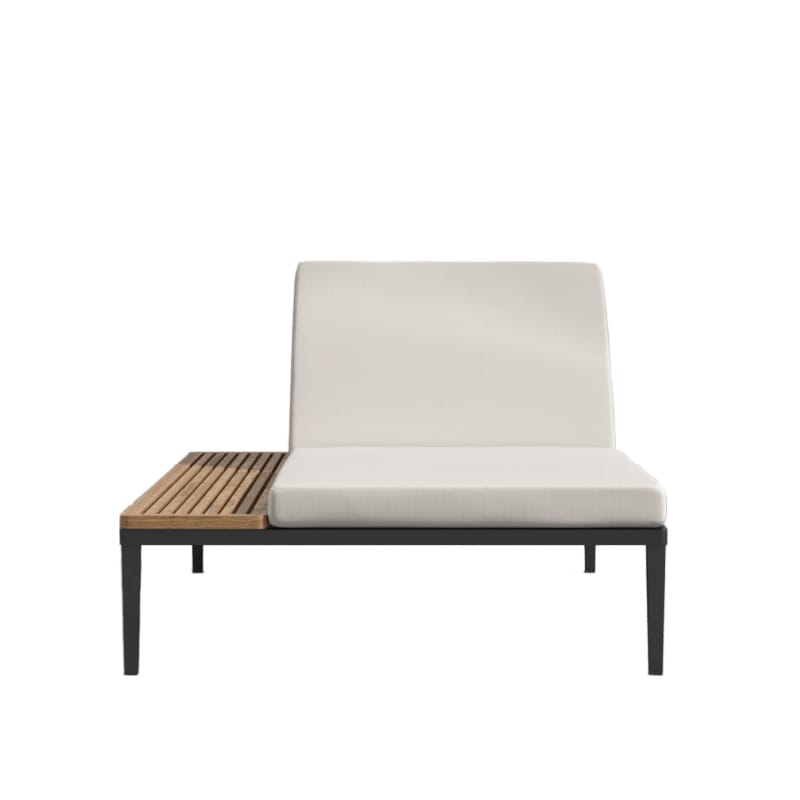 Front View of The Francis Outdoor Lounger In Palisades Color With Black Base