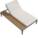 Angled Top View of The Francis Outdoor Lounger In Palisades Color With Black Base