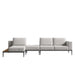 Front Facing View of The Francis Outdoor Modular Left Sectional Sofa In Palisades Color With Black Base