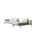 Right Angled Facing View of The Francis Outdoor Modular Right Sectional Sofa In Palisades Color With Black Base